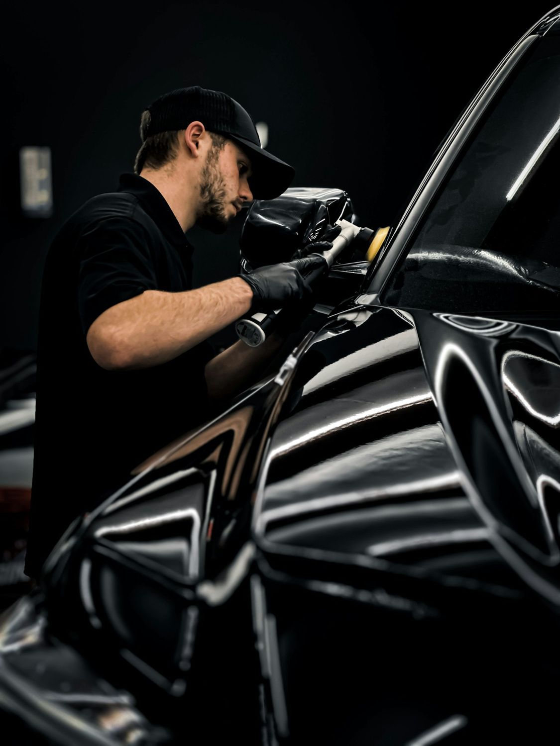 Waxing a car by hand